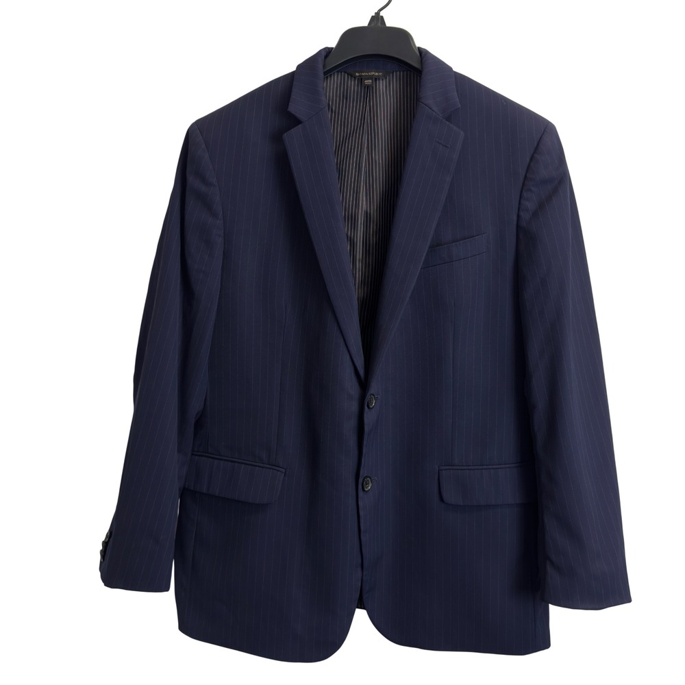 Banana Republic Mens‎ 42S Navy Blue Pinstripe Marzotto Super 130s Wool Blazer